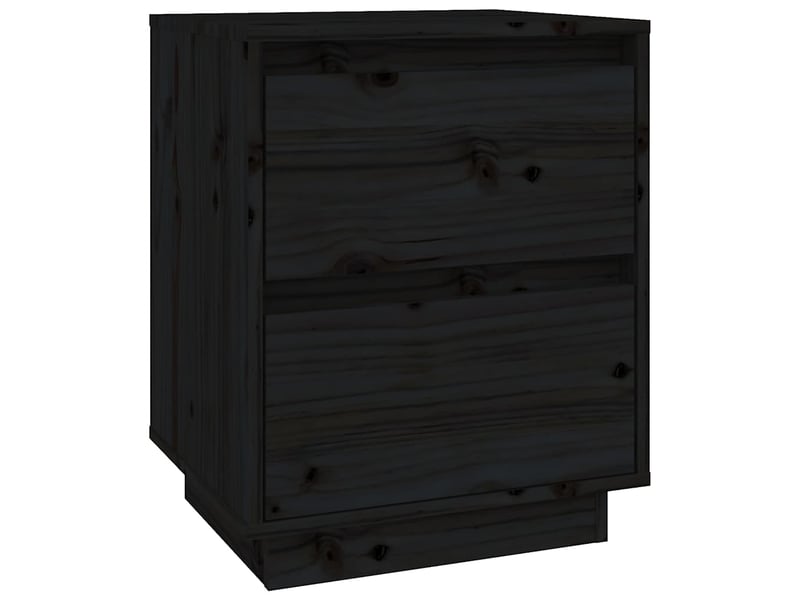  Lot de 2 tables de chevet - cabinet de chevet - table de nuit noir 40x35x50 cm bois de pin solide  - Conforama E