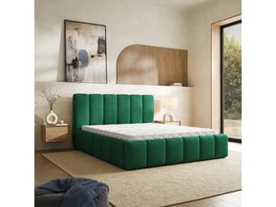 Lit coffre 200x200 cm <strong>MASSENO</strong> <strong></strong> coloris vert