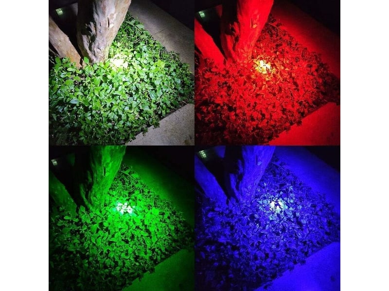 Lampe de poche tactique led avec rouge vert bleu blanc, 4 couleurs en 1 lampe torche zoomable multifonctionnelle imperméable pour vision nocturne, pêc - Conforama D