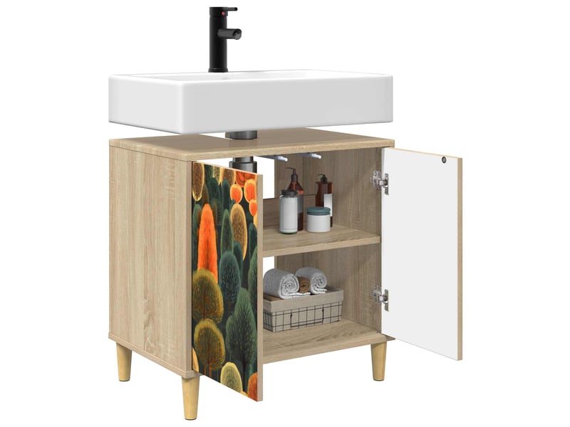  Armoire de salle de bain, meuble de rangement zaandam sonoma 60x40x60 cm  - Conforama C