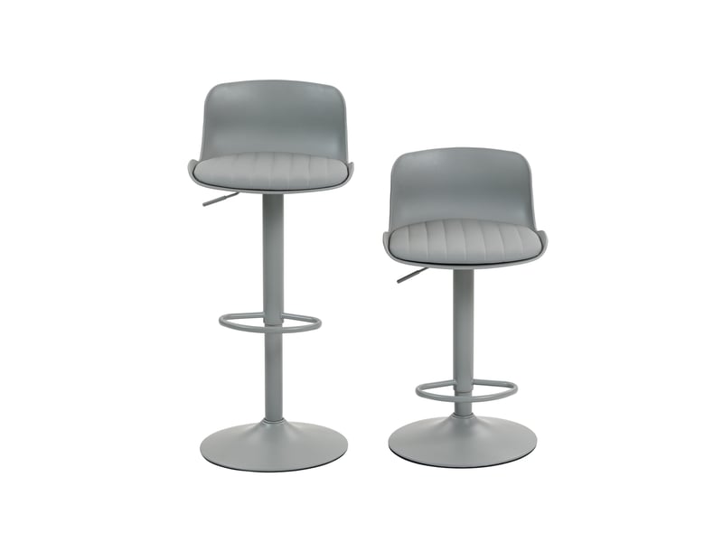  Lot de 2 tabourets de bar réglables pivotants en similicuir gris W3750P450885 - Conforama A