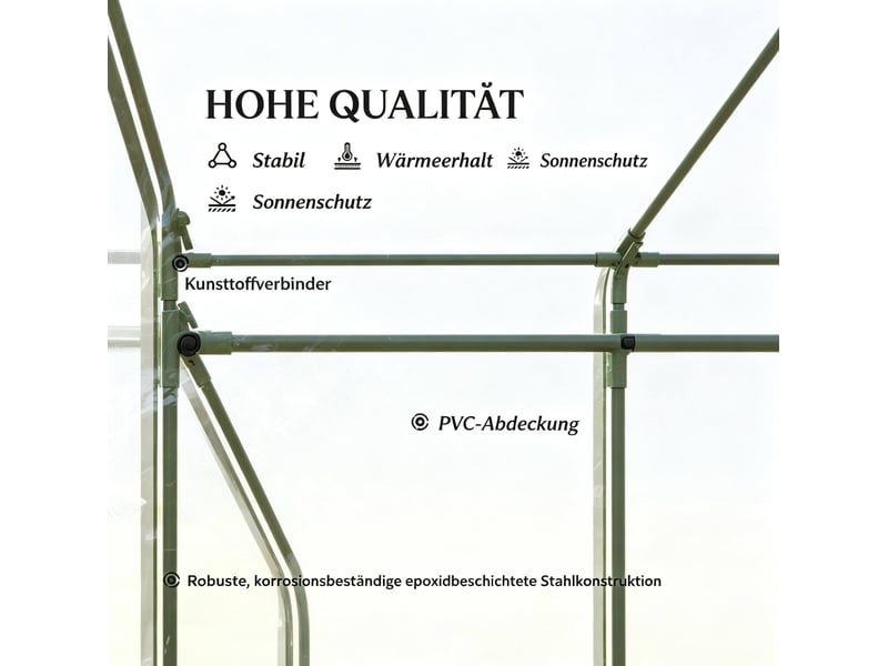  Serre de jardin compacte 180x100x168 cm – verte et transparente – porte zippée, fenêtre d'aération et accès pratique  - Conforama D