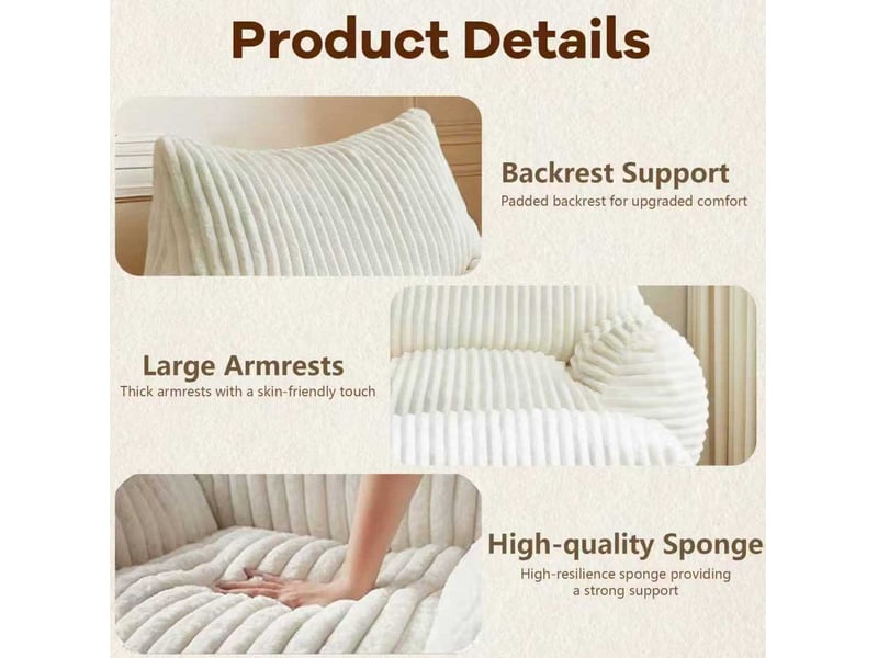 Fauteuil lounge courbé 103 x 90 x 70 cm – blanc – avec pouf assorti pour assise cocooning et salon moderne - Conforama C