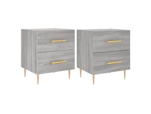 Lot de 2 tables de chevet - cabinet de chevet - table de nuit sonoma gris 40x35x47,5 cm