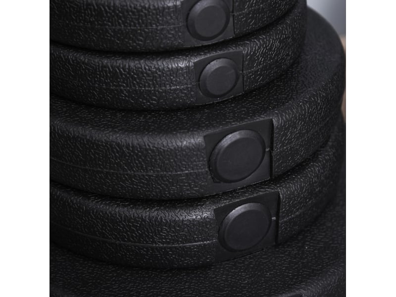  Set d'haltères réglables 40 kg noir avec 12 disques et 2 barres en acier chromé pour entraînement complet  - Conforama D
