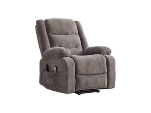 Fauteuil inclinable électrique multifonctionnel 93x103x104cm - avec assistance au maintien en hauteur, massage par vibrations - chenille - gris