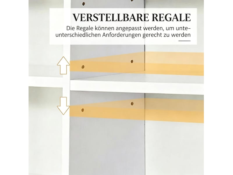  Meuble de rangement cddvd 102x23,5x195 cm réglable mdf blanc  - Conforama D