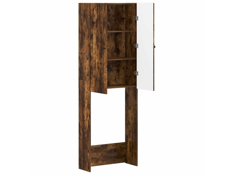  Armoire de toilette alkmaar chêne fumé 66x25.5x190 cm  - Conforama D