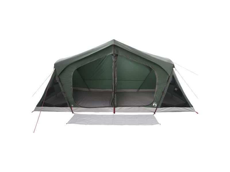  Tente de camping, tente cabane vert armée 10 personnes polyester et acier  - Conforama D
