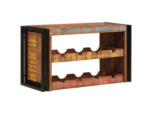 Étagère à vin, casier à bouteilles mural marron 80 x 45 x 33 cm bois récupéré massif cf41332