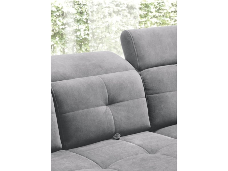  Canapé d'angle gris 5 places angle droit design moderne inferno  - Conforama C