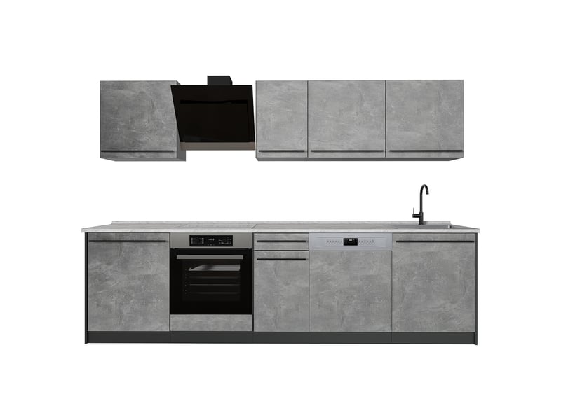  Vicco cuisine, bétonanthracite, 280cm sans plan de travail  - Conforama A