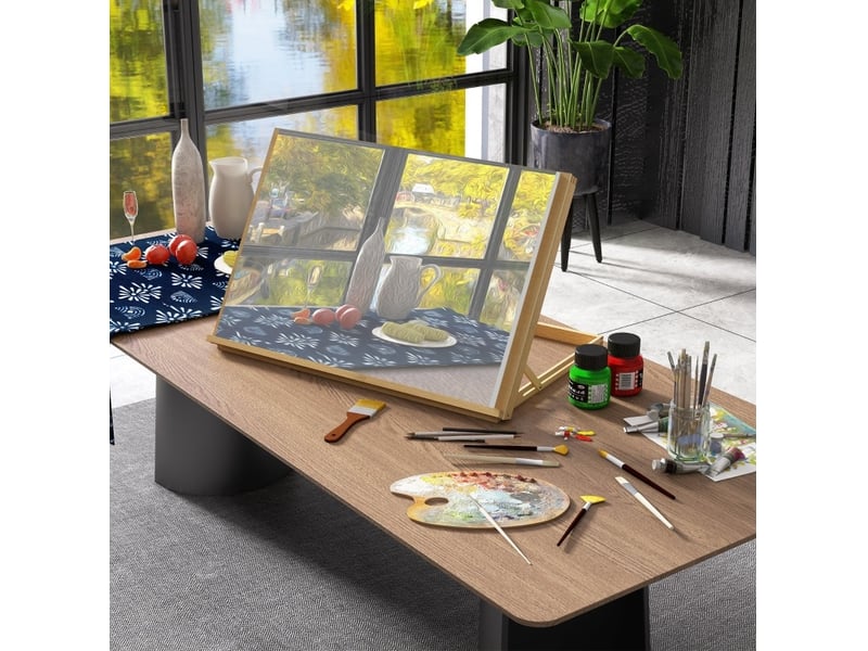  Chevalet de table pliable 75,8x51 cm réglable bois bois clair  - Conforama B
