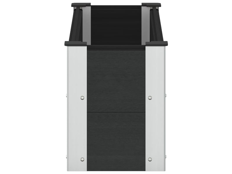  Jardinière - bac à fleurs surélevée noir 100 x 30 x 36 cm wpcs et aluminium  - Conforama D