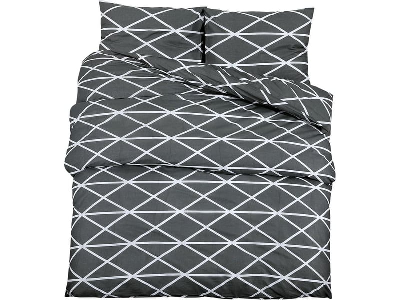  Ensemble de housse de couette gris 140x200 cm coton cfw943320  - Conforama A