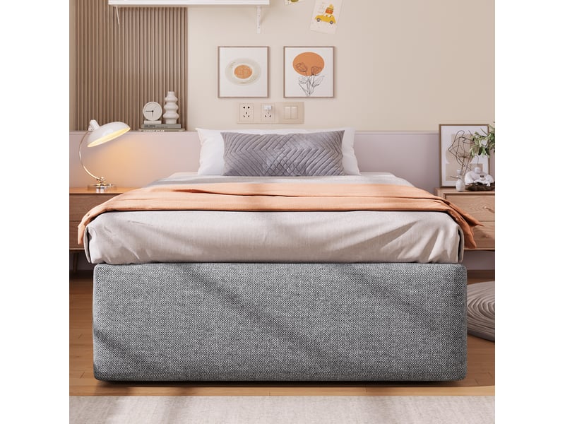  Sommier coffre simple  90x200 cm avec tiroir coloris gris  - Conforama D