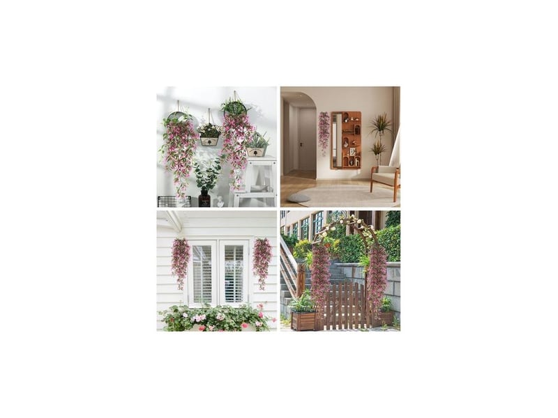 Pcs 78cm plante atificielle tombante, plantes atificielles suspendues fausse plante tombante plante tombante atificielle extéieue intéieue decoation pou balcon jadin ose oug  - Conforama C