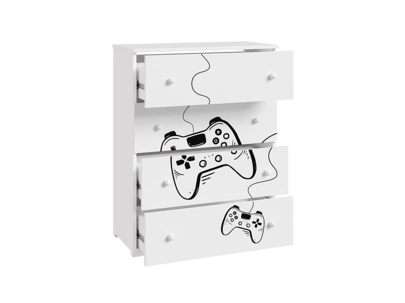  Commode enfant emily game - blanc, thème jeu EMILY/B/NPL/GAME - Conforama A