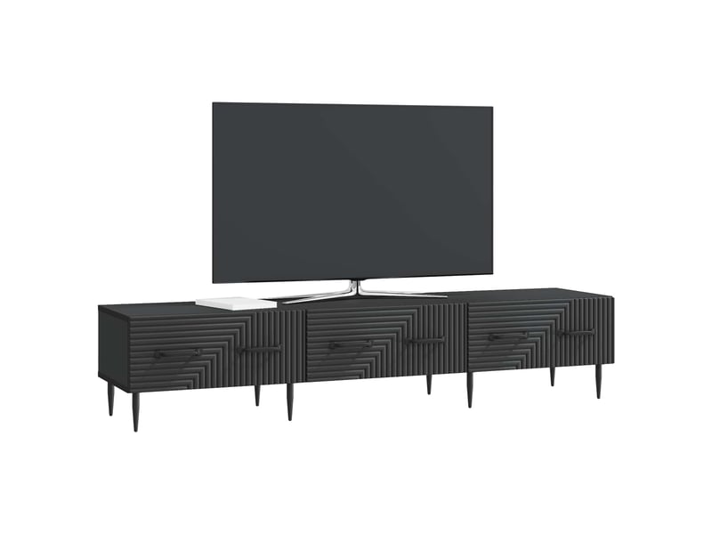  Meuble tv - banc tv - meuble de rangement avec tiroir noir 147 x 34,5 x 30 cm bois d'ingénierie  - Conforama C