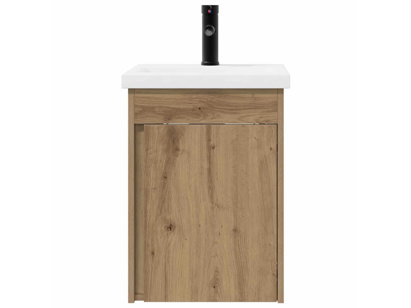  Meuble de rangement salle de bain avec robinet chêne artisanal shl3308  - Conforama E