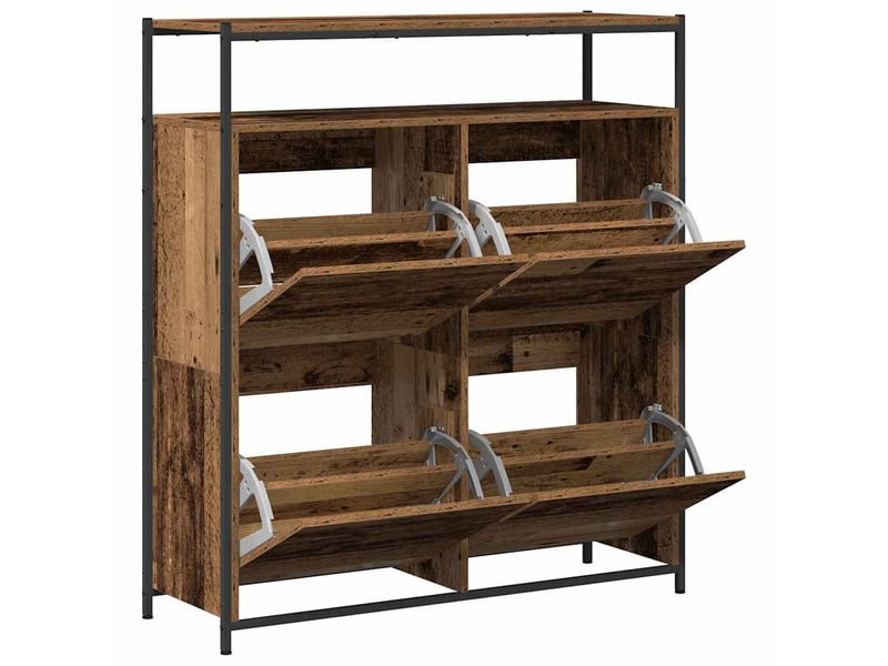 Banc à chaussures, meuble à chaussures 100x34x112 cm bois d'ingénierie shl944 - Conforama E