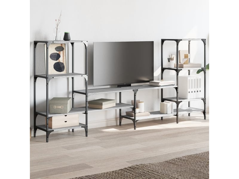  Meuble tv - banc tv - meuble de rangement sonoma gris 206,5x28,5x95 cm bois d'ingénierie  - Conforama C