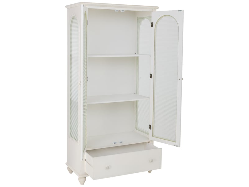  Vitrine en bois blanc 80x38x160 cm h  - Conforama E
