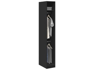Garde-robe, armoire de rangement noir 30x50x200 cm bois d'ingénierie