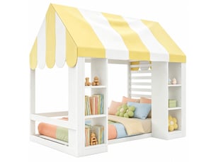 Lit baldaquin 90x200 cm coloris blanc