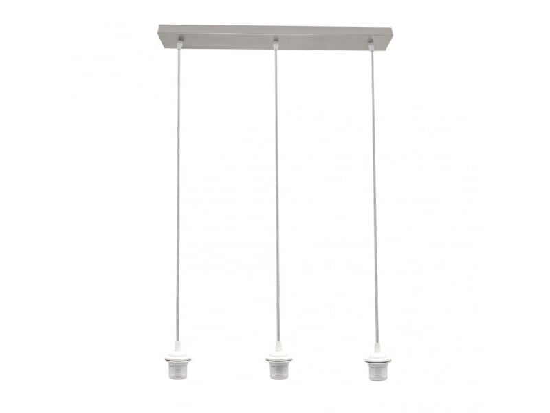  Armature de rampe de plafond fabrilamp nia nickel 3 x e27 réglable 15-105 cm 60x6 cm 201293R03 - Conforama A