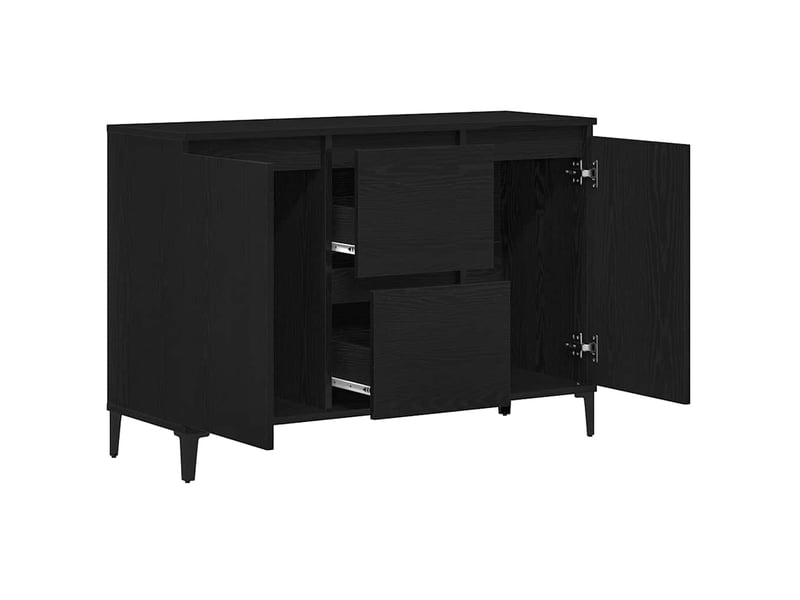  Buffet - bahut - meuble de rangement chêne noir 104 x 35 x 70 cm bois d'ingénierie  - Conforama E