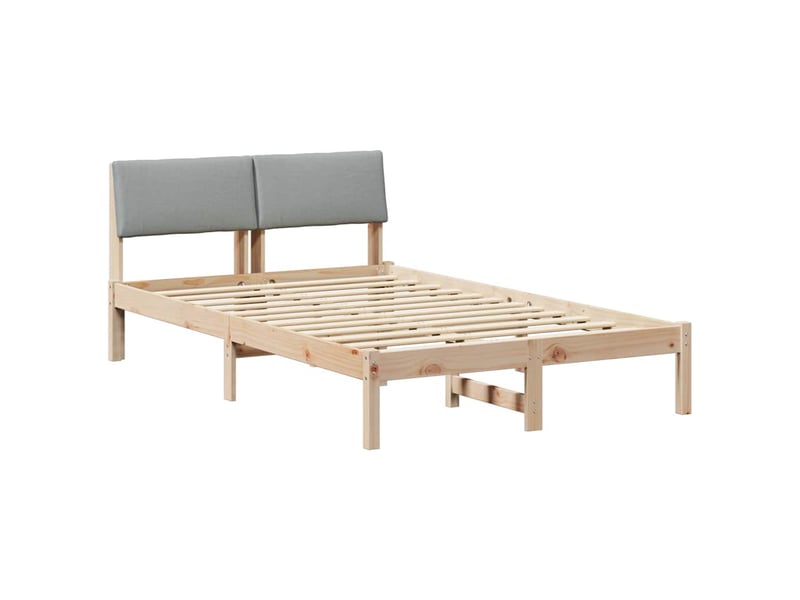  Lit double- lit adulte -  cadre de lit avec tête de lit marron et gris clair 120 x 190 cm  - Conforama A