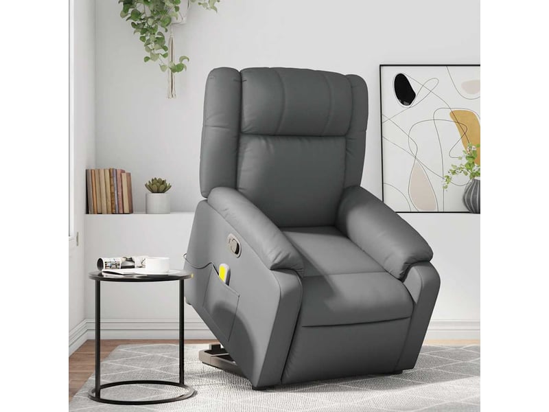  Fauteuil inclinable de massage, fauteuil relax gris similicuir shl20891  - Conforama B