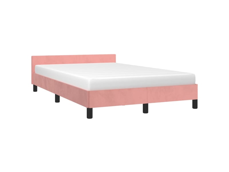  Lit double- lit adulte -  cadre de lit sans matelas rose 120x190 cm velours  - Conforama C