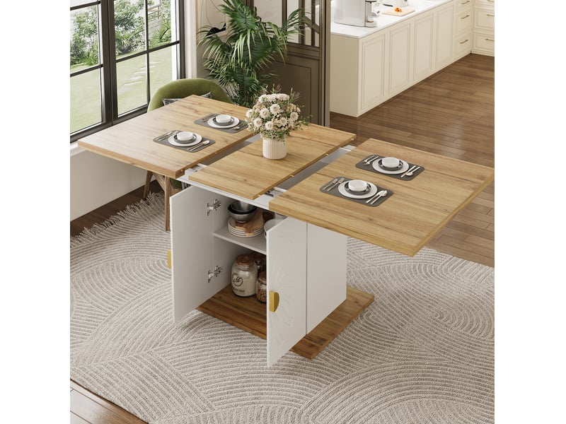  Table à manger extensible avec rangement 110-140 x 70 cm evryae  - Conforama B