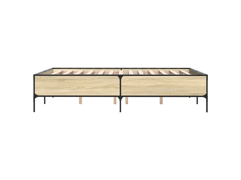  Lit double- lit adulte -  cadre de lit sans matelas chêne sonoma 150x200 cm  - Conforama D