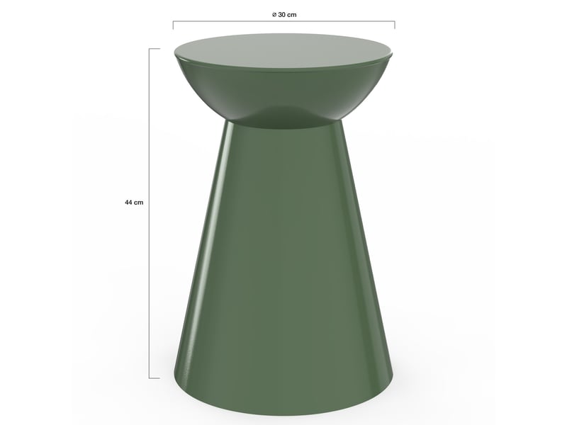  Lot de 2 tables d'appoint rondes, bouts de canapé, tables de chevet odette 30 cm métal vert kaki  - Conforama E