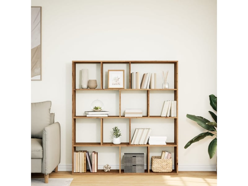 Bibliothèque, étagère de rangement chêne artisanal 132x29x141,5 cm bois d'ingénierie  - Conforama C