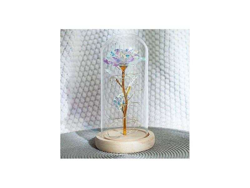  Lampe romantique et créative ornée de fleurs artificielles éternelles pour la saint-valentinrose  - Conforama C