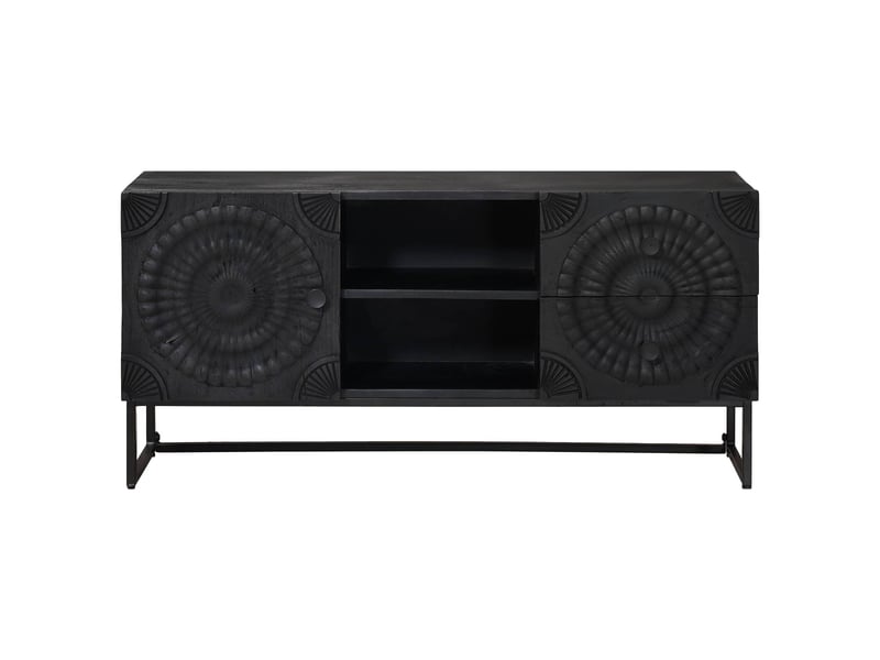  Meuble tv - banc tv - meuble de rangement noir 105 x 30 x 54 cm  - Conforama E