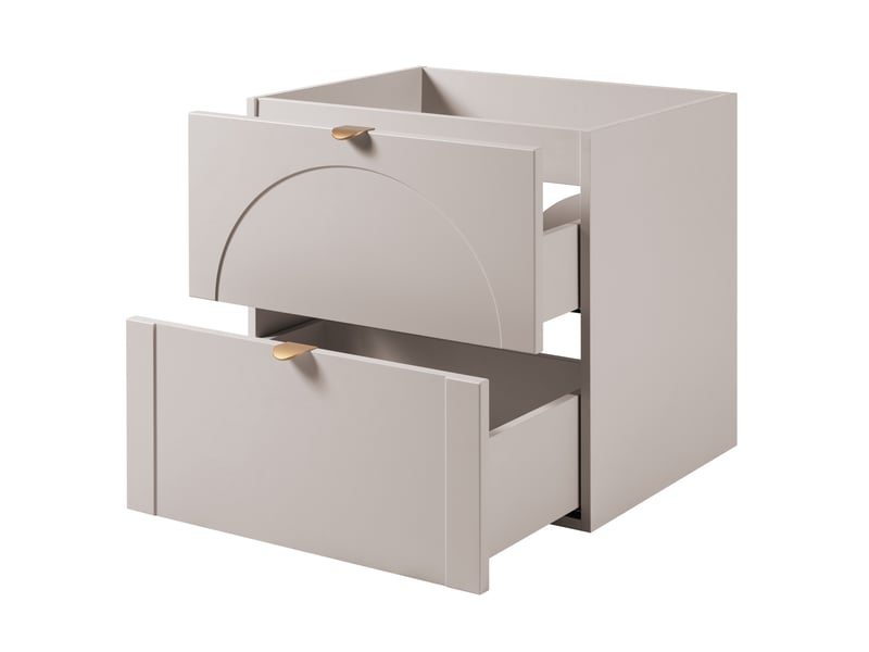  Meuble sous-vasque suspendu aura 140 cm avec plan et étagère effet chêne craft cachemire mat k  - Conforama W