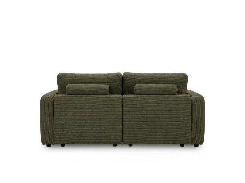  Canapé droit velours côtelé vert olive venezia 3 pl 3CA56.CA.3D.04 - Conforama E