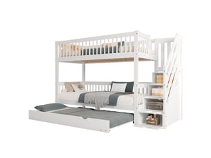 Lit superposé 90x190 cm <strong>STILVORA</strong> <strong></strong> coloris blanc