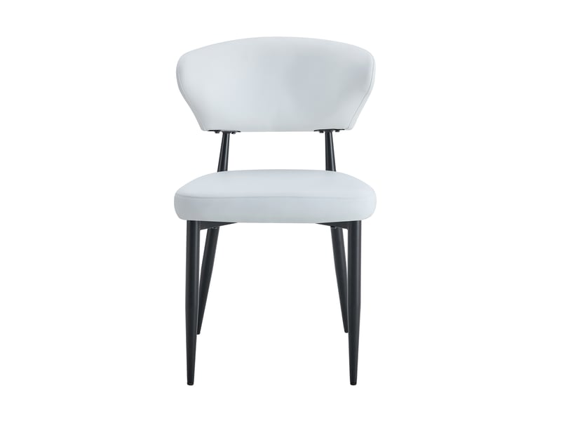  Lot de 2 chaises de salle à manger blanches, pieds en métal noir W3658P406288 - Conforama A