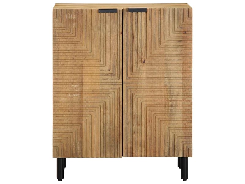 Buffet, meuble de rangement salon marron 60x33x75 cm bois massif de manguier shl7135 - Conforama A