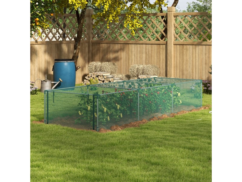 Tente de protection des plantes - 1,25 x 3,73 m - vert - filet anti-insectes - fermeture éclair - cadre en acier 125x373x62.5cm - Conforama B