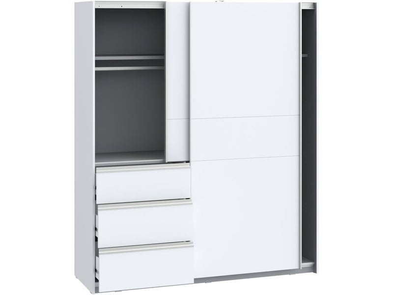  Armoire 2 portes coulissantes forte winn 2 avec 3 tiroirs blanc mat W2QS823E71-120 - Conforama E