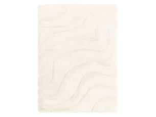 Plaid polaire chaud écru 150x200 wave