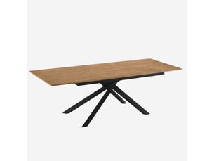 Table extensible en mélaminé avec structure noire 140190x90 pluto - chêne