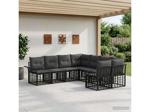 Vidaxl ensemble de canapés d'extérieur 8 pcs noir et gris foncé